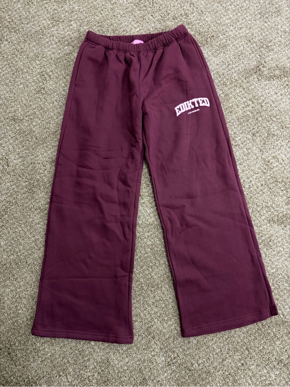 Edikted Women’s Burgundy Sweatpants with Logo